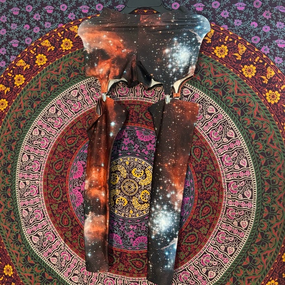 Galaxy Red Suspenders- BlackMilk Clothing- Size Small - Picture 4 of 8